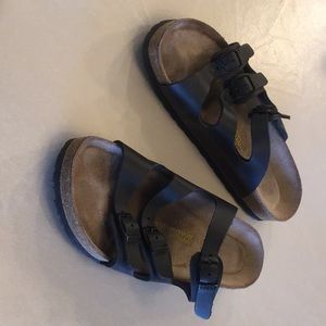 Black leather Birks